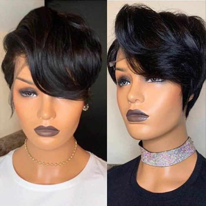 Wavy Brazilian Short Human Hair Lace Front Wig