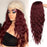 AISI HAIR  Long Wavy Black Wigs Brown and Red Wave Synthetic Wig for Women Natural Middle Part Heat Resistant Hair