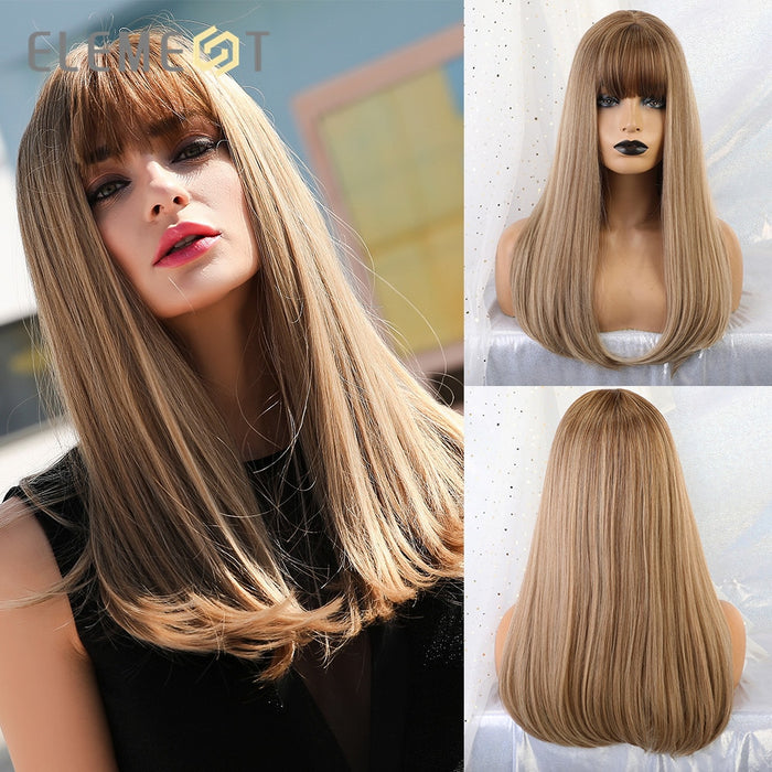 Synthetic Dark Root Hair Wig