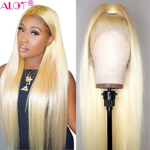 Pre Plucked Blonde Human Hair Lace Front Wig