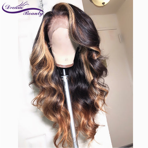 13x6 Deep part Lace Front Human Hair Wigs 180% Density Brazilian Remy Wavy Human Hair Pre-Plucked Hairline Dream Beauty